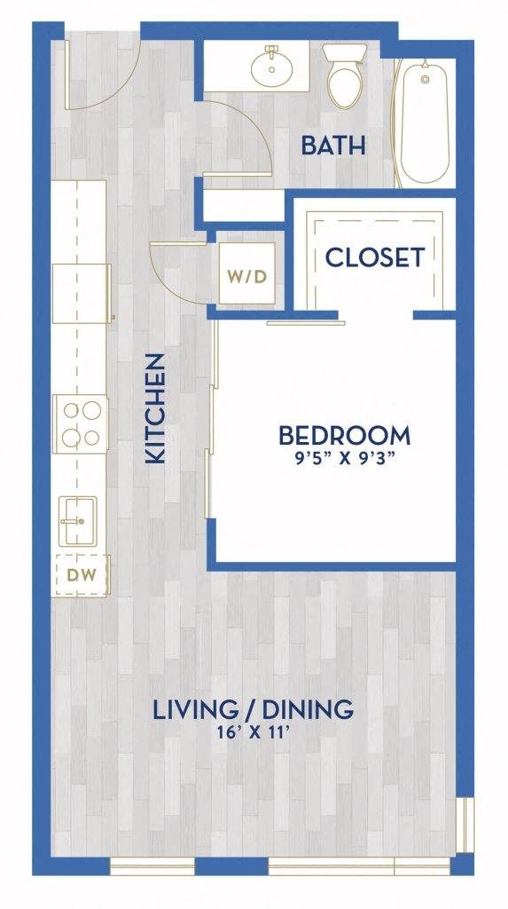 B1 MFTE - Urban One Bed floor plan